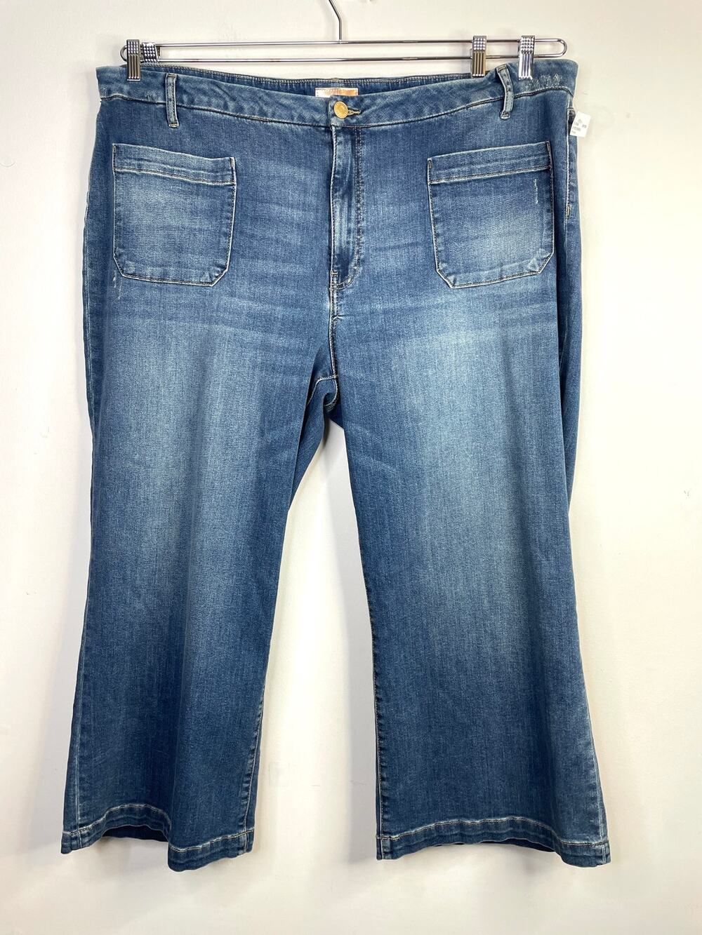 Kut from the Kloth Meg High Rise Wide Leg Cropped Jeans Plus 24 24W New